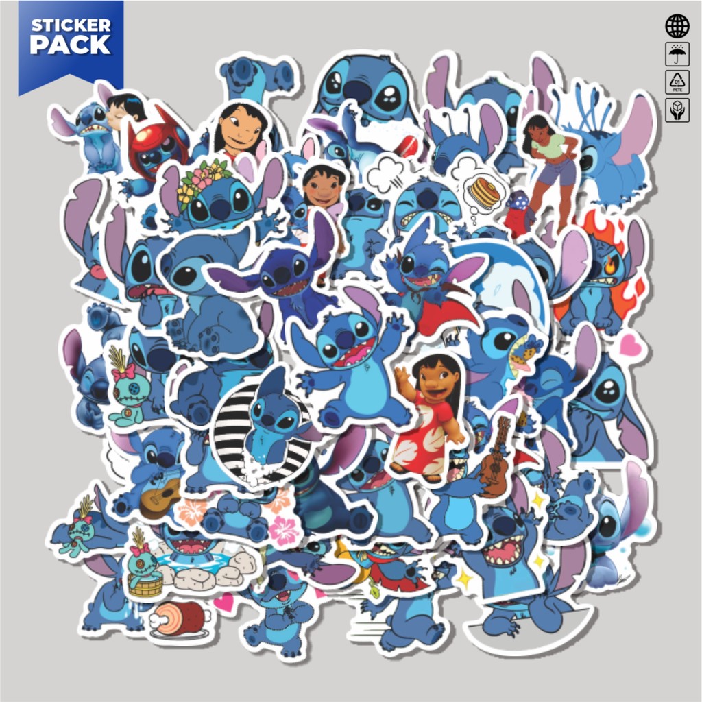 

[100PCS]Stiker Pack Sticker Kartun Lilo & Stitch Aesthetic Vinyl Anti Air Dekorasi Sticker Laptop Buku Journal Koper Helm Casing HP Gitar Helm Skateboard