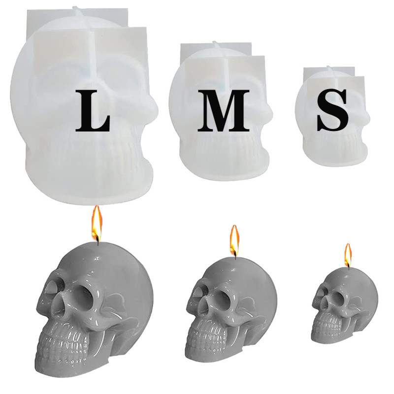 

Small/medium/Large Skull Silicone Candle Mold DIY Halloween Decorative Crafts Plaster Soap Resin Making Tools Family Party Gifts