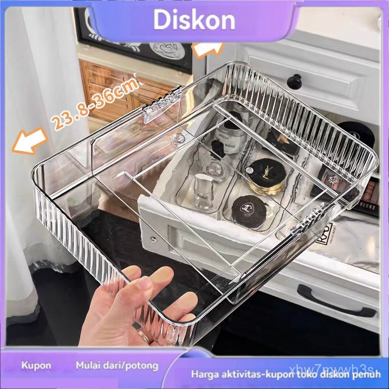 Sekat Laci Organizer Penyekat Laci Bening Acrylic Kotak Penyimpanan Serbaguna