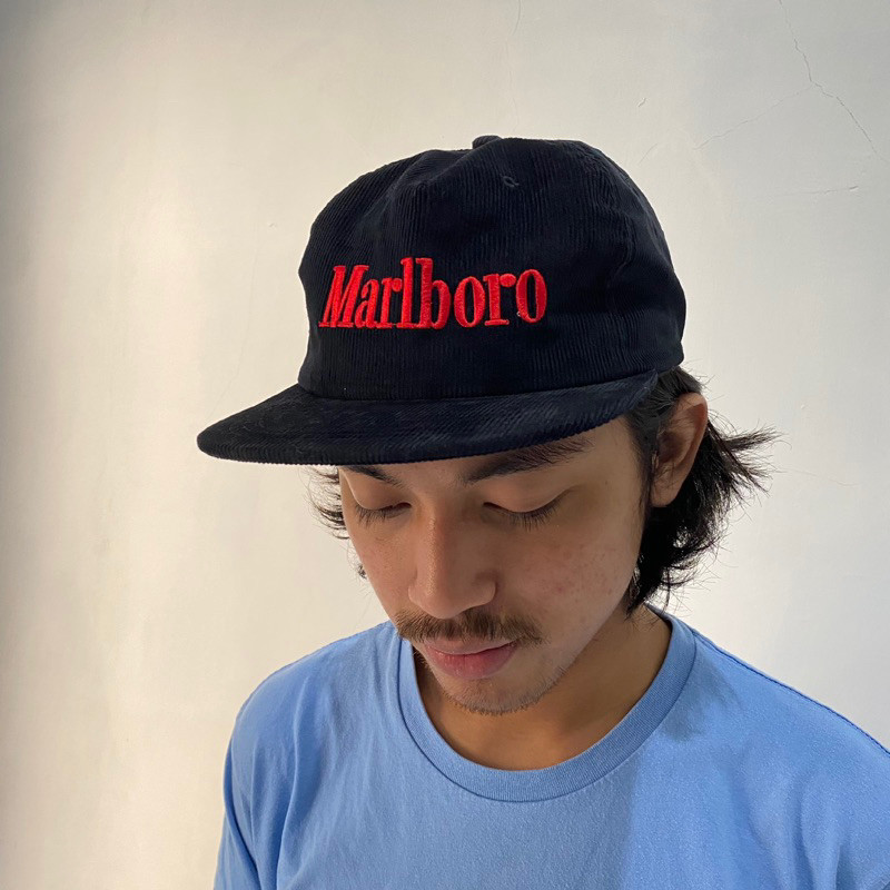 TOPI MARL-BORO VINTAGE | CLASSIC SNAPBACK CORDUROY HITAM