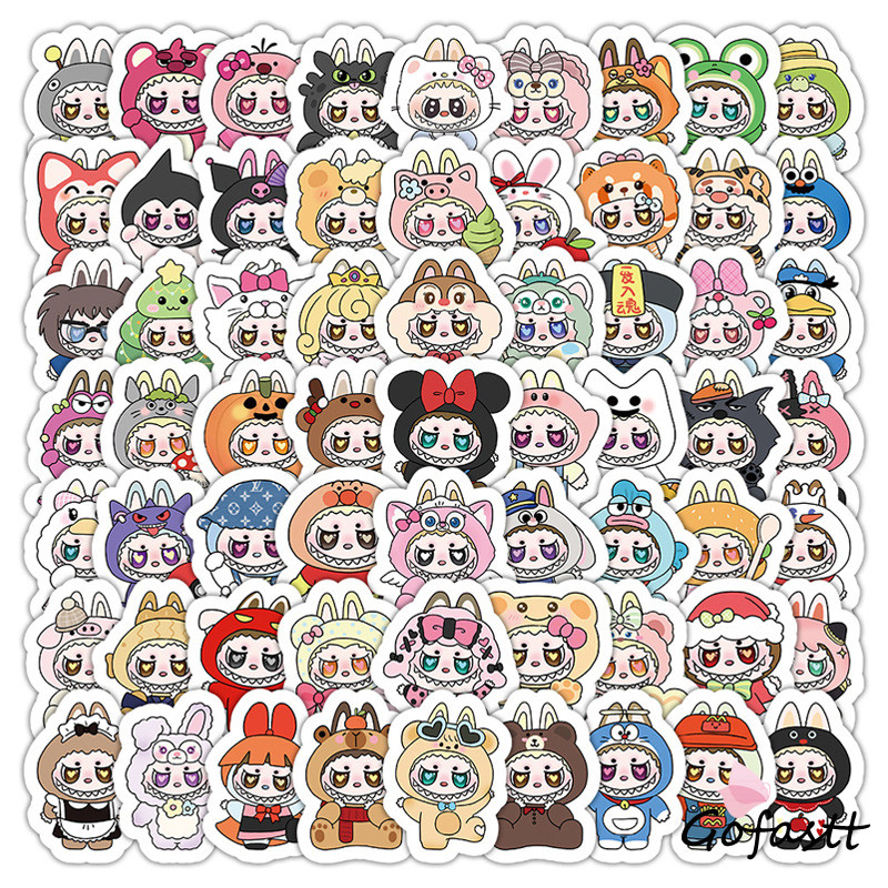 

COD Stiker Labubu Cross Dressing Kreatif Stiker Kartun Lucu Stiker Buku Catatan Scrapbook G