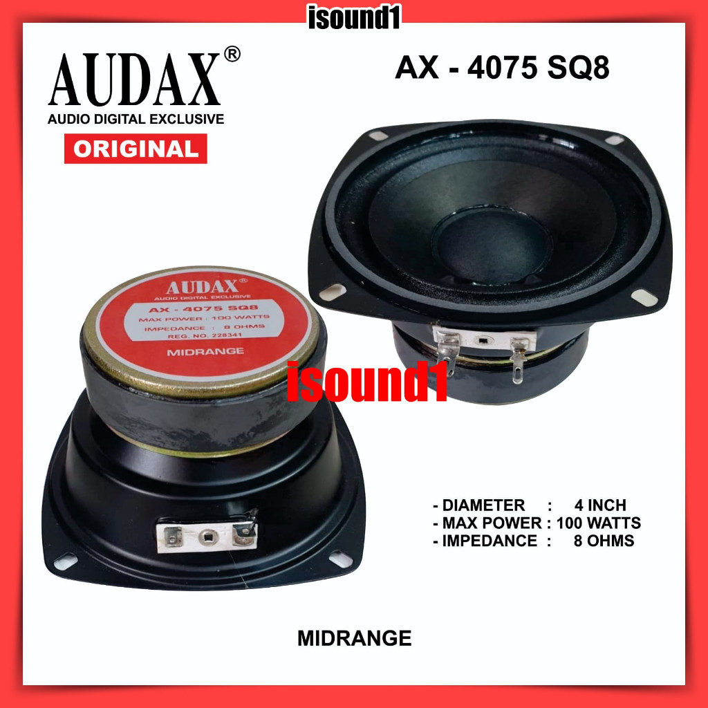 MIDRANGE SPEAKER AUDAX  4 INCH AX-4075 SQ8 / AX4075 SQ8 - MID RANGE