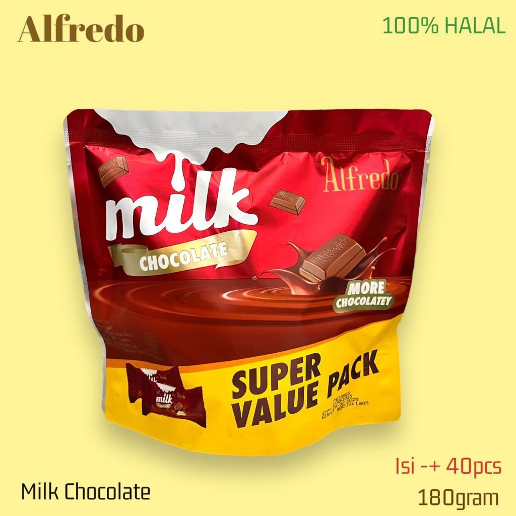 

READY STOCK Coklat Alfredo 180gram SUPER VALUE PACK isi -+ 40 pcs Import Malaysia