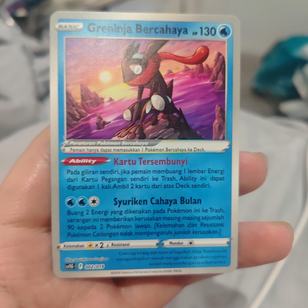Kartu Pokemon TCG Greninja Bercahaya svTG 002/019 non holo