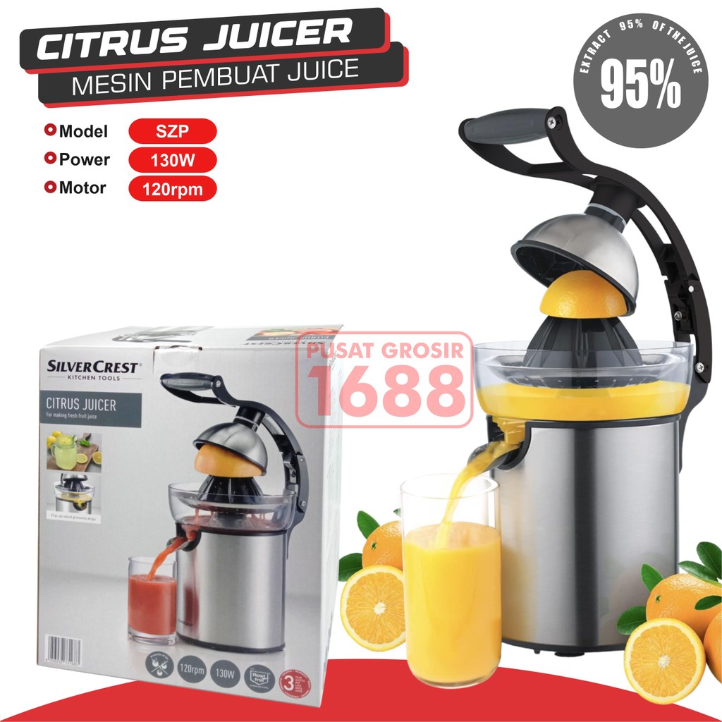Alat Pemeras Jeruk Listrik Citrus Juicer Electric Pembuat Jus Elektrik SILVER CREST