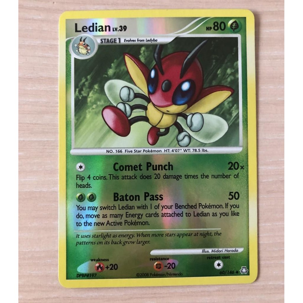 Ledian 60/146 Reverse Holo Pokemon TCG Card Charizard Blastoise Arceus