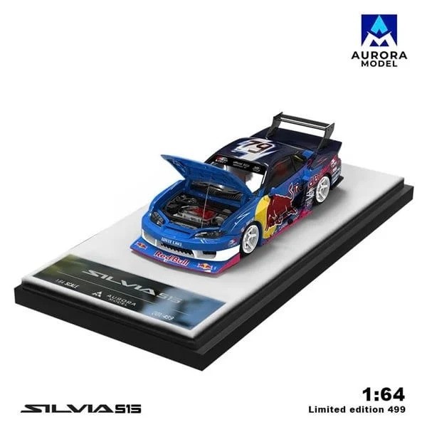 AURORA MODEL SILVIA S15 RED BULL DIECAST AURORA MODEL