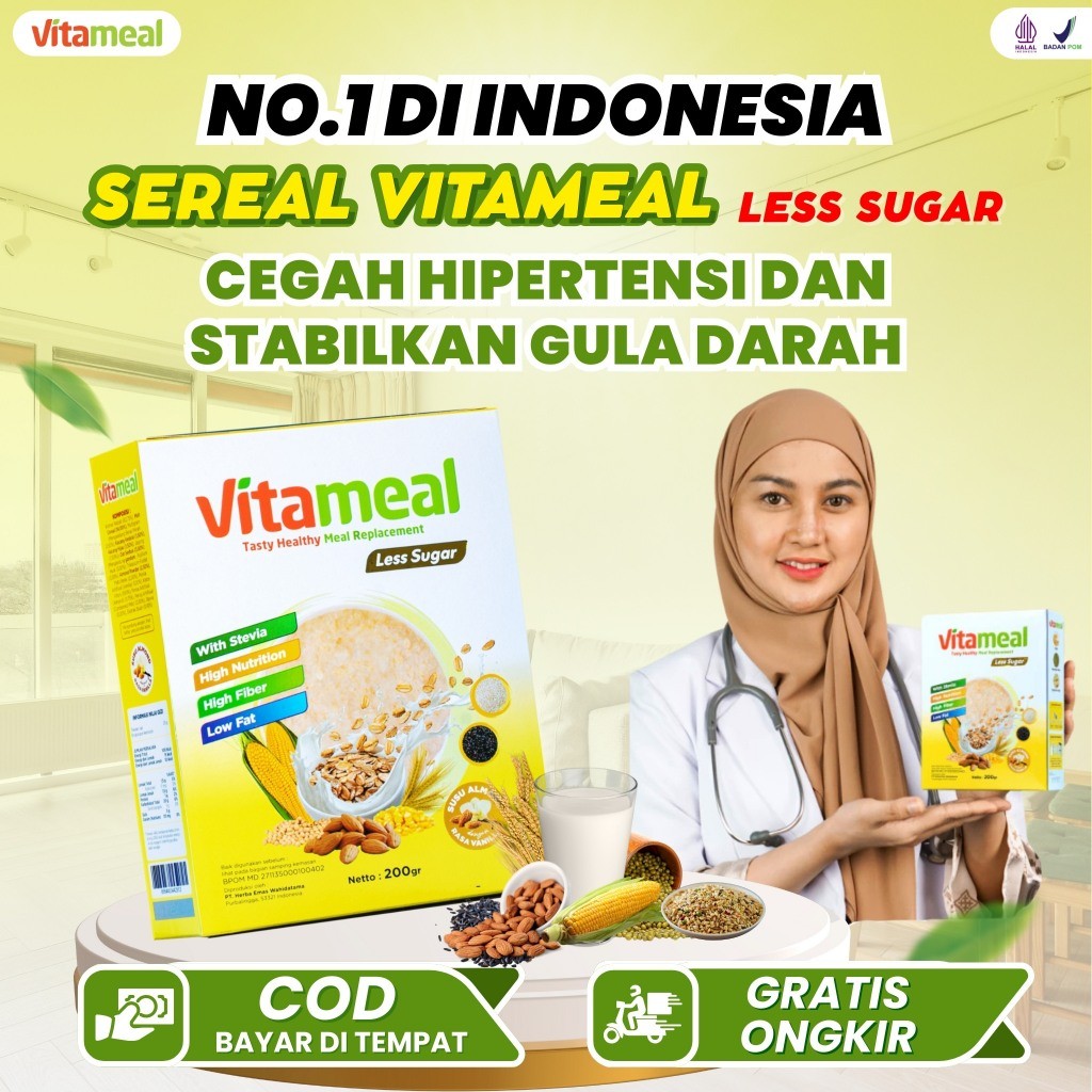 

Vitameal Les Sugar Rendah Gula - Bantu Mengatasi Hipertensi Kolesterol dan Menstabilkan Gula Darah