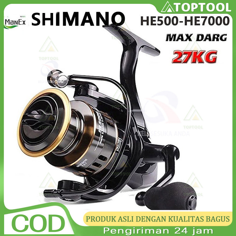 store.dedeSHOP【COD】Shimano Reel Pancing 10kg HE500-7000/ Reel Pancing Murah Kuat Power Handle/ Reel 
