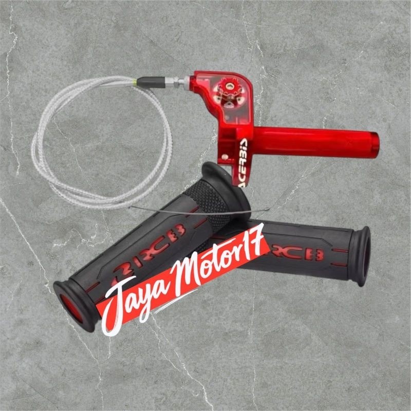 Paket Gas Spontan Acerbis V2 Plus 1 Kabel + Handgrip RCB HG55 Original + Jalu Stang Cnc Universal pa