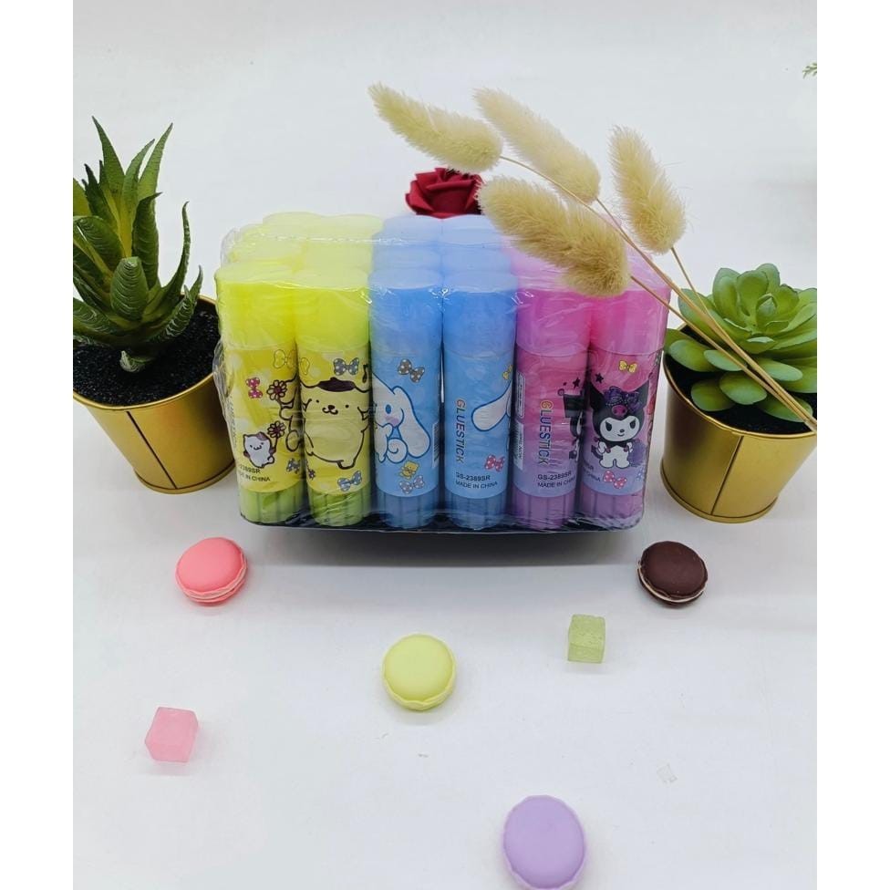

*AMJ* (1 PACK / 24 PCS) LEM PEREKAT KERTAS / GLUE STICK / LEM BATANG PUTAR / LEM LUCU