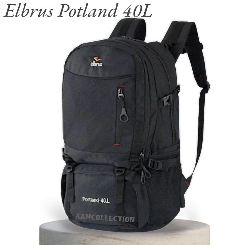 AAMCOLLECTION - tas carriel outdoor tas ransel haiking potland elbrus  gunung 40 l free raincaver