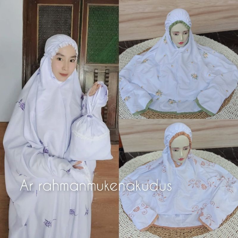 MUKENA DEWASA TERUSAN MOTIF BUNGA SERIBU MAWAR KECIL
