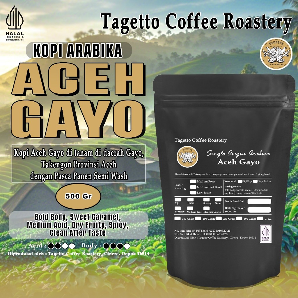 

Kopi Arabika Aceh Gayo 500gr Biji / Bubuk | Specialty Arabica Coffee