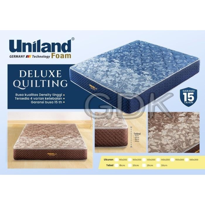 Kasur Busa Uniland Foam Deluxe Quilting Tebal 25cm - Biru, 90x200