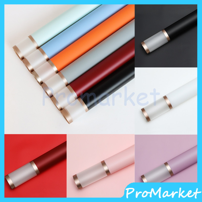 

PROMO!20PCS Double Gold Line Paper Kertas Bunga Wrapping Cellophane Paperwrap Buket Bunga Bungkusan BungaREADY