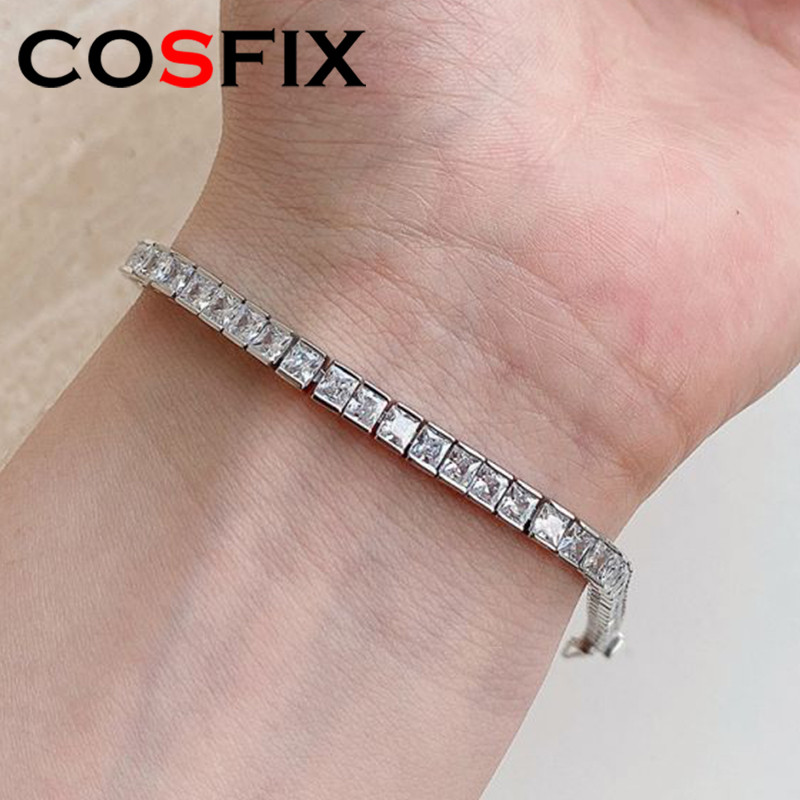 3mm Moissanite Bracelet For Women s925 Women Moissanite Bracelet D Color Princess Women's Full Moiss