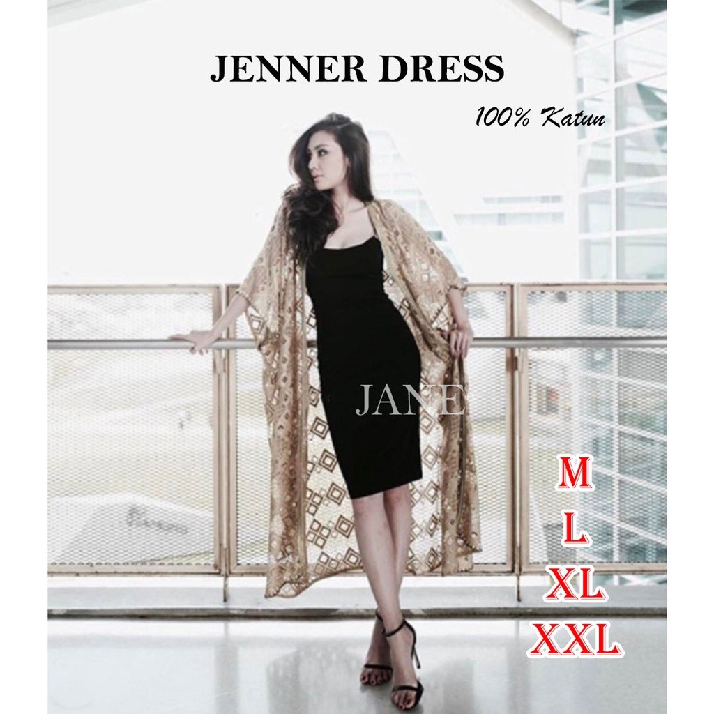 JANE | Long Dress Bodycon Hitam Inner Katun Spandex Bigsize Jumbo XL XXL Rok Span Jenner Dress Putih