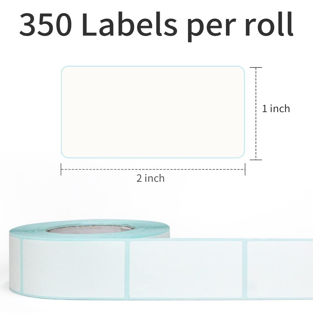 

NATURALABEL Dissolvable Food Labels 1x2 inch for Food Containers 350 Labels Per Roll White Stickers Freezer Food Storage Labels