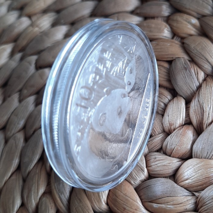 Paket 2 Koin: Perak Murni Chinese Panda 2011 dan Tembaga Murni Panda 2012 Logam Mulia FINE SILVER CO