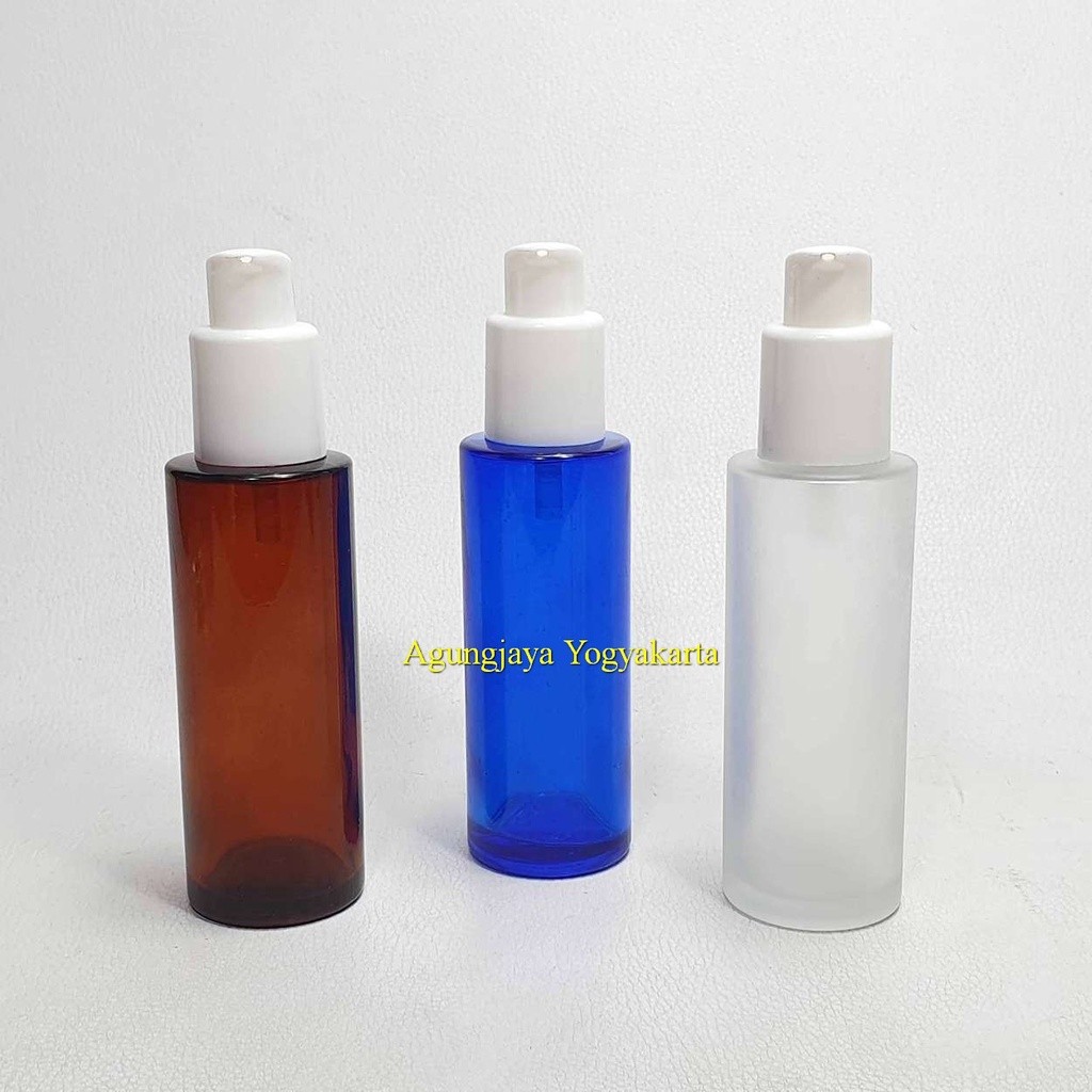 Botol Foundation Kosong 60 ml / Botol Kaca Foundation / Botol Kaca kosmetik / Foundation Bottle / Bo