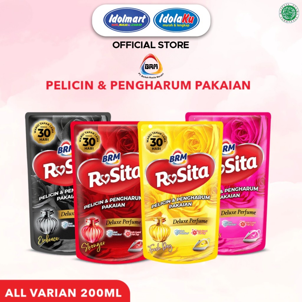 IDOLMART BRM Rosita Pelicin & Pengharum Pakaian 200 ml - BANDUNG