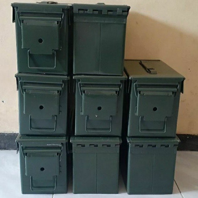 BOX PINDAD BESI JATAH Kotak box amunisi peluru bekas PINDAD