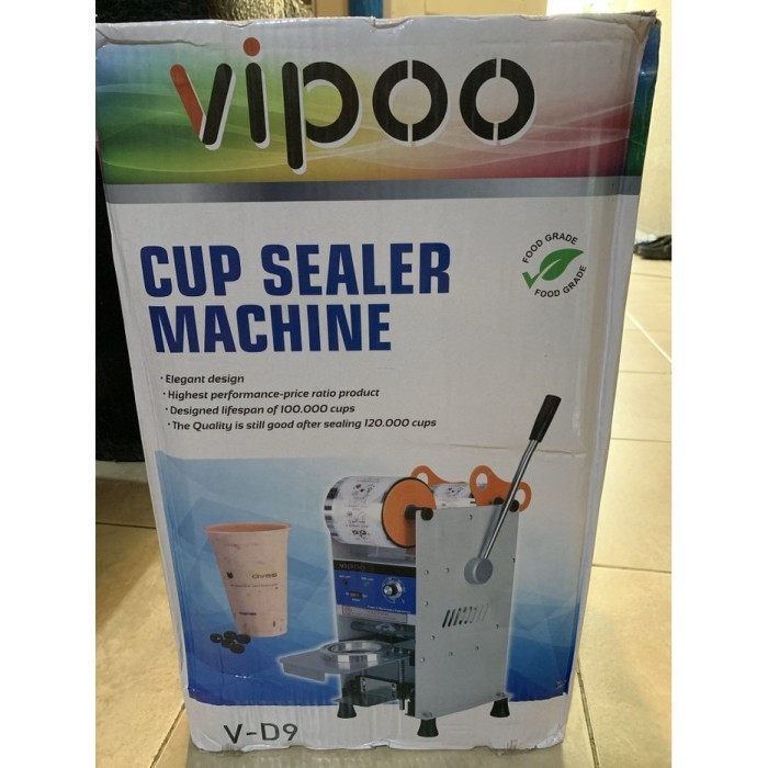 Cup Sealer Gelas Vipoo V-D9 Mesin Press Tutup Plastik Gelas 12oz Sampai 22oz