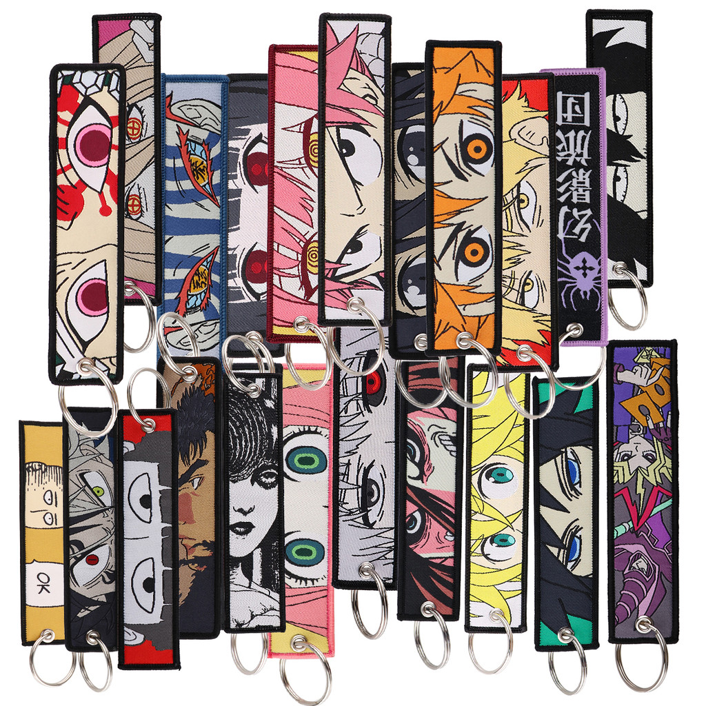 

Anime Collection Embroidery Key Holders Tag Motorcycles Cars Keychain for Friends Backpack Accessories Gifts 1 pcs
