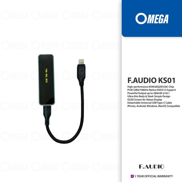 F.AUDIO/F AUDIO/FAUDIO KS01 ES9038Q2M 3.5mm USB Type-C/iOS DAC/AMP - Lightning(iOS)