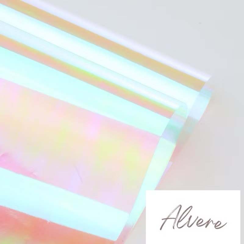 

[20 Lembar] Hologram Flower Wrapping Paper Cellophane Rainbow Kertas Buket Bunga