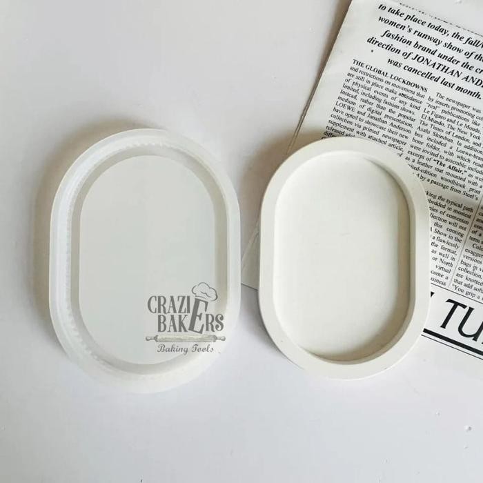 Cetakan Silikon Resin Mold Oval Tray Plate Nampan Piring Oval Pinggir Gerigi