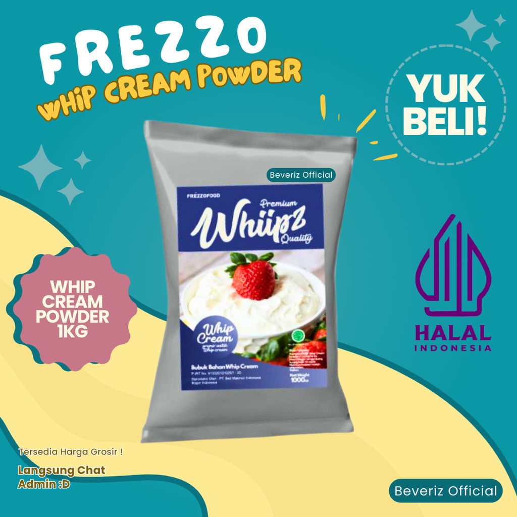 

BEVERIZ Whip Cream 1 Kg | Bubuk Topping Whipping Cream {BISA COD}{TERSEDIA HARGA GROSIR}
