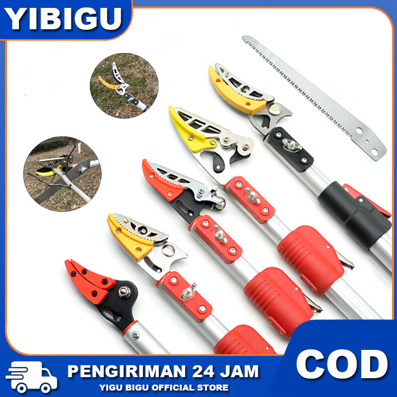 Tree Pruner Galah Tongkat Pemotong Gergaji Gunting Dahan Ranting Tarik untuk Pohon yang Tinggi