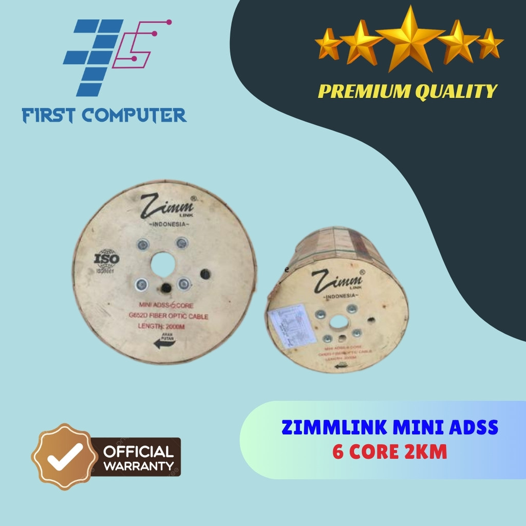 ZIMMLINK Mini ADSS 6 CORE Panjang 2000 Meter