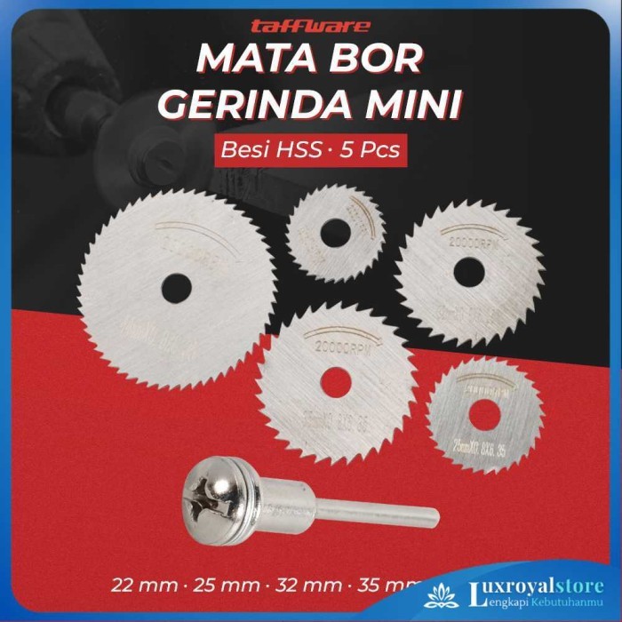 

Mata Bor Mini Gerinda Kayu HSS 22/25/32/35/44mm 5 PCS Taffware - Luxroyalstore
