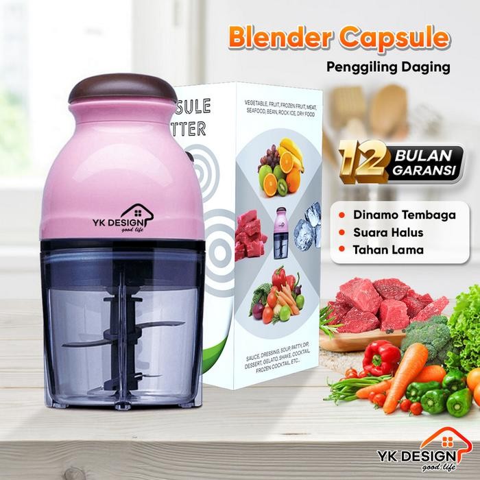 YK DESIGN Blender / Penggiling daging sayur buah-buahan meat mincer chopper kapsul mini YK - 101A - 