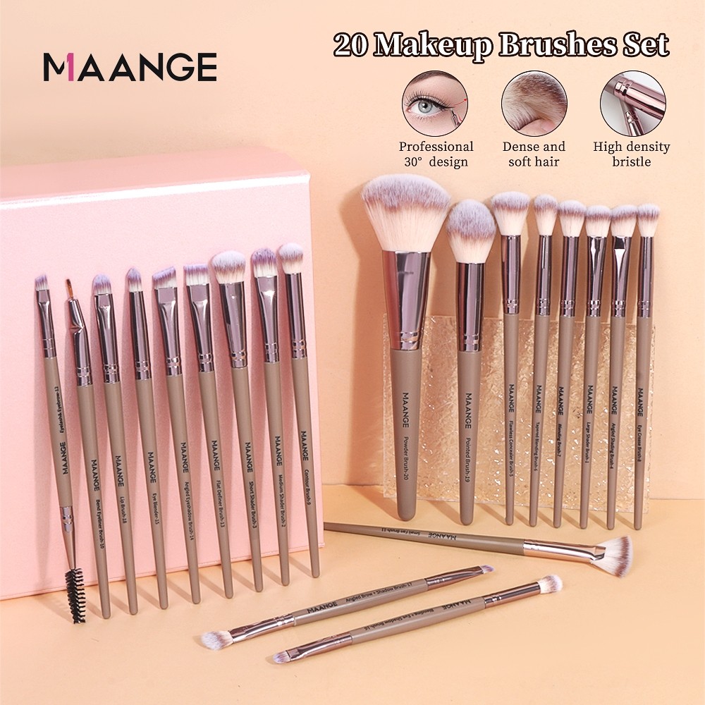 NEW [Beli 1 Gratis]MAANGE 20 Buah/Set Kuas Make Up Set Eye Shadow Foundation Perona Pipi Blending Be
