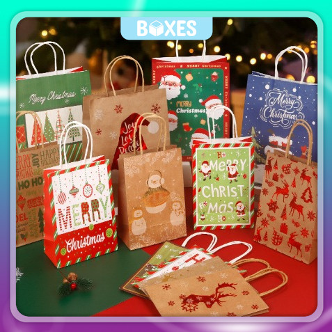 

Paper Bag Natal / Tas Kertas Kraft Christmas Hampers Hadiah Natal / Kantong Kertas Merry Christmas / Bahan Kraft Craft All Size Bahan Daur Ulang Eco Friendly Tebal Ukuran Sovenir Kado Natal / paper bag coklat paperbag | AK02Q1 - AK04Q1