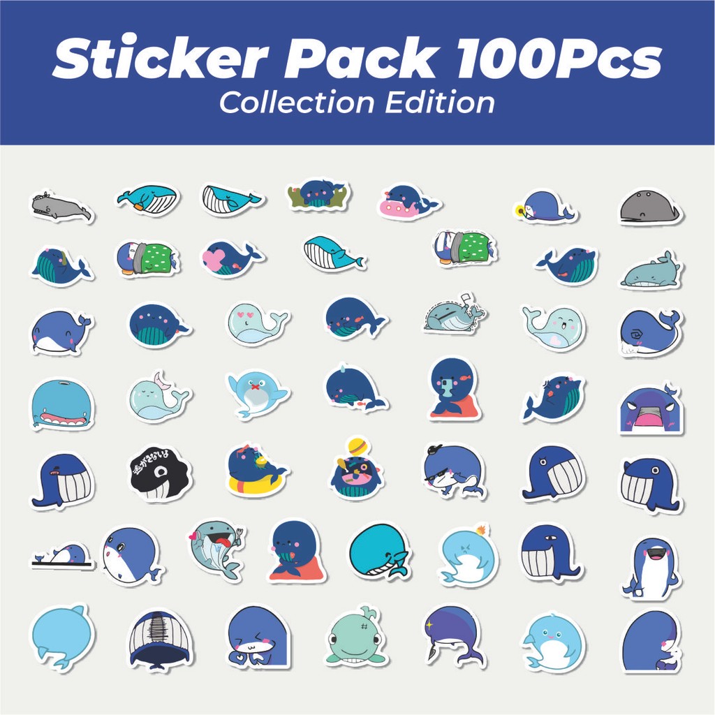 

Hot Stiker Hewan Ikan Paus Lucu Anti Air Stikers Berperekat Waterproof Sticker Decal Buat Motor Helm Buku Journal Koper Casing HP Laptop Botol Minum