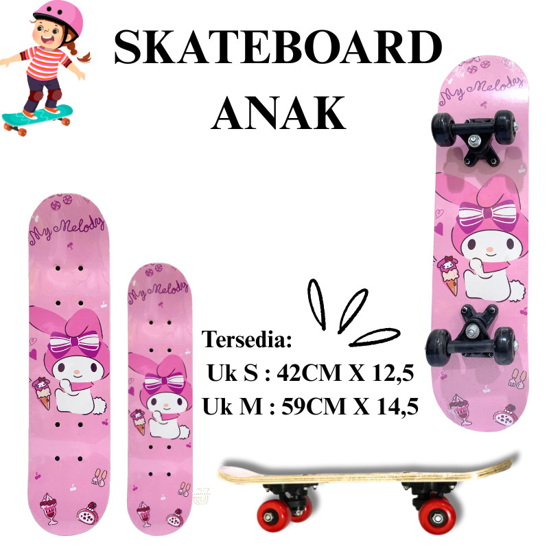 Skateboard Anak Perempuan Papan Skateboard Mainan Anak Full SetCO