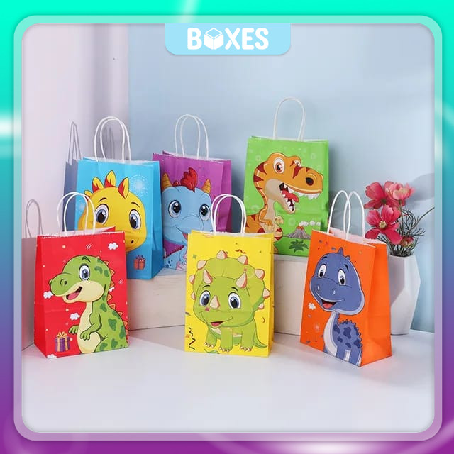 

Paper Bag Dino / Goodie Bag Dino / Paper Bag Karakter / Tas Ulang tahun anak / Tas Hampers Dino I AK02J7 - AK03J7