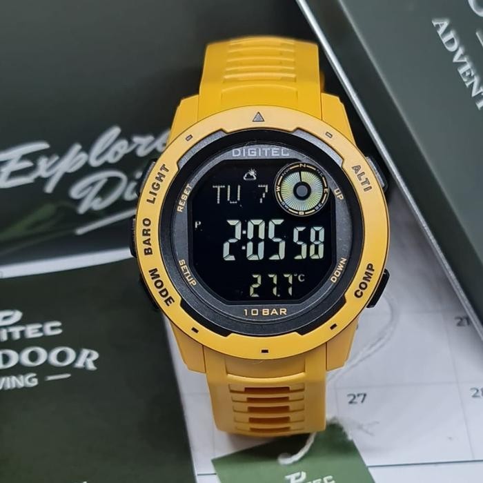 jam tangan DIGITEC 8100T 8100 T OUTDOOR ORIGINAL PERPETUAL CALENDER - Kuning