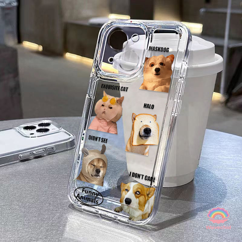 Casing Ponsel Kucing topeng wajah dan anjing Cocok untuk iPhone 11 12 13 14 15 16 Pro Max X XR XS Ma
