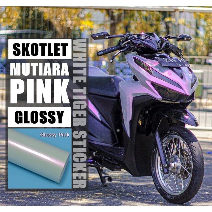 SKOTLET STIKER MOTOR PUTIH MUTIARA SKOTLET PUTIH LEMBAYUNG SCOTLITE WGHITE PEARL SKOTLET PELANGI HAR