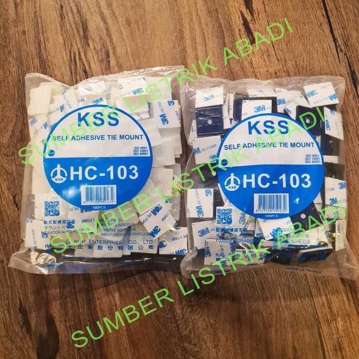 

KSS HC-103 Self Adhesive Tie Mount (PEREKAT 3M) - Hitam