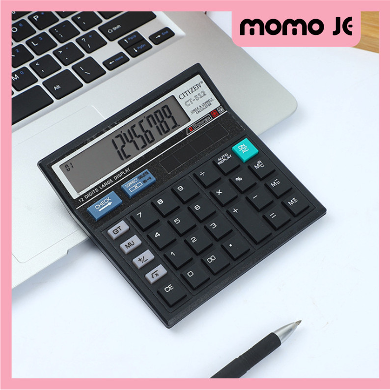 

MOMO JE 6551 Kalkulator CT512 12 Digit Kalkulator Dagang CT512 12 Digits Dual Power Calculator Kalkulator Dual Power