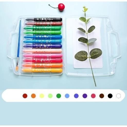 

【M-MT】FLASH SALE!!! Crayon Mata Besar Sedang Crayon Original 12/24/36 Warna Water Soluable Crayon Krayon Mewarnai - 12 warna