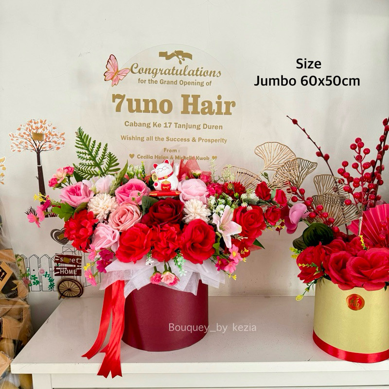 (READY) Bloombox buket bunga papan akrilik| bunga papan acrylic congratulation buka toko baru grand 