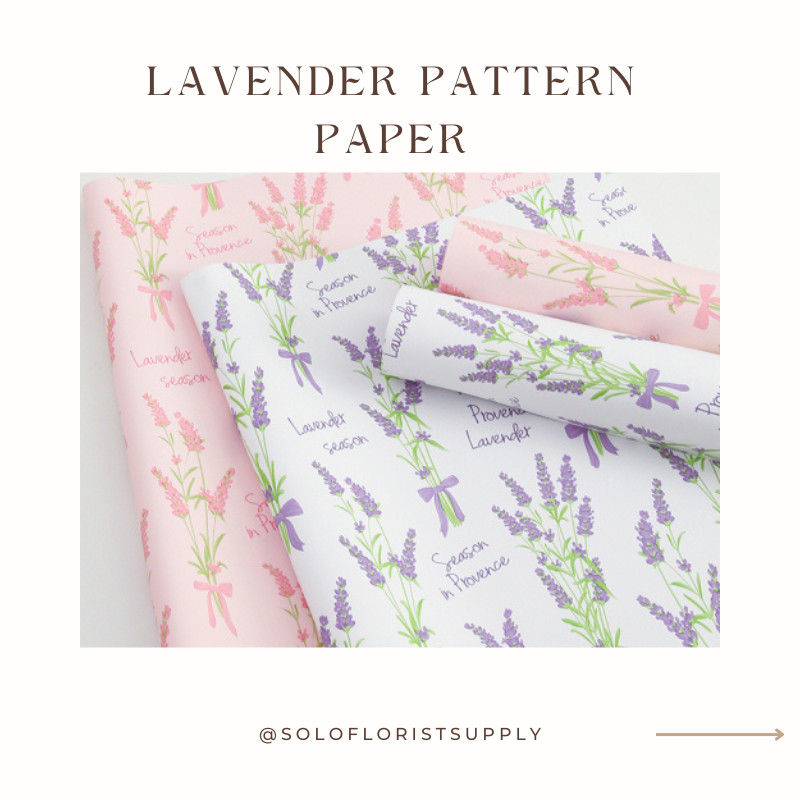 

LAVENDER PATTERN PAPER FLOWER WRAPPING MATTE PAPER TRANSPARENT CELLOPHANE KERTAS BUNGKUS BUNGA HAND BOUQUET KOREAN